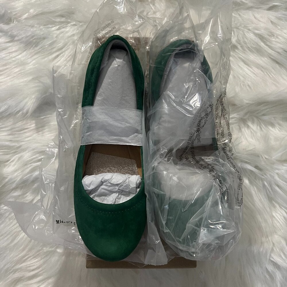 *NEW IN BOX* Lucky Brand LK-Emmie Verdent Green Kidsuede Flats, Size 9